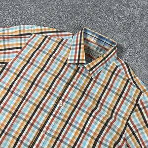 Montagut Dress Shirt Mens 16 Button Up Plaid Cotton Spring Colorful